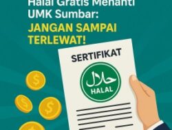 14.773 Kuota Sertifikat Halal Gratis Masih Tersedia untuk UMK di Sumbar