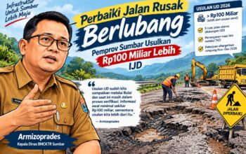 Perbaiki Jalan Rusak Berlubang, Pemprov Sumbar Usulkan Rp100 Milliar Lebih IJD 